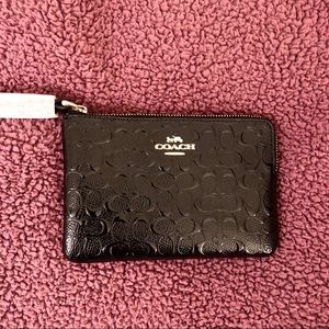 NWT Authentic Coach Signature Patent Wristlet